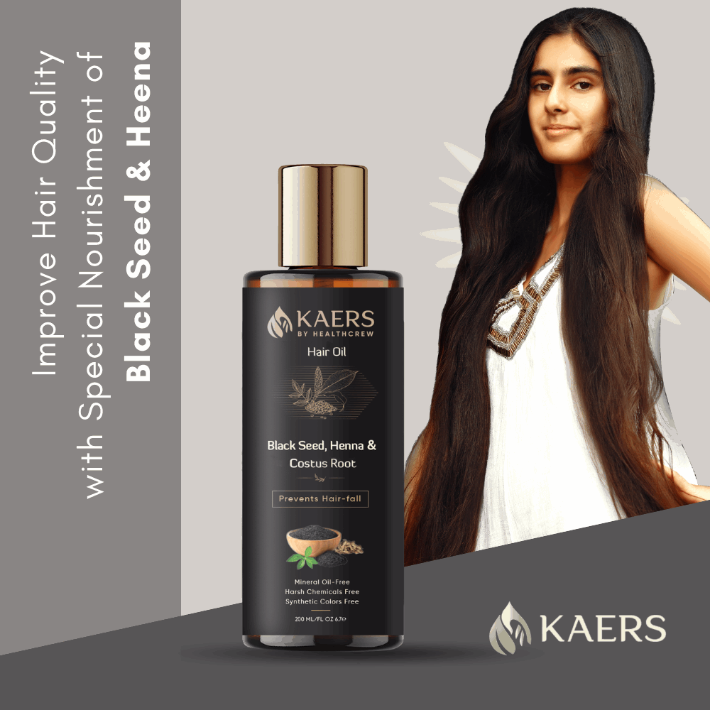 Kaers Hair Care Combo | Black Seed & Henna Shampoo + Black Seed, Henna & Costus Root Hair Oil - Controls Hair Fall & Thinning | 400 ml + 200 ml - Kaers Life - Shampoo 400 ml & Hair Oil - kaers-kalonji-hair-care-combo-black-seed-henna-shampoo-black-seed-henna-costus-root-hair-oil-nourishment-of-hair-paraben-free-sles-free-dioxane-free-mineral-oil-free-controls-hair-fall-thinni -