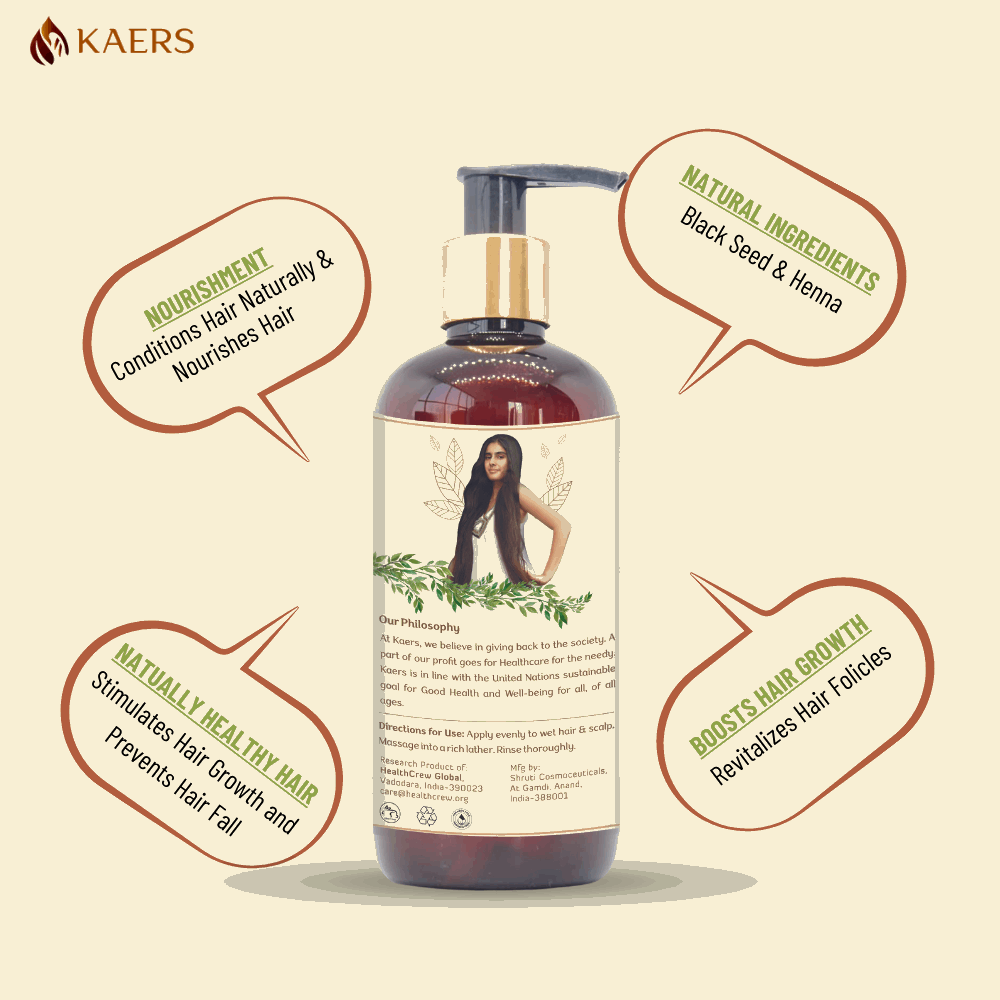 Kaers Hair Care Combo | Black Seed & Henna Shampoo + Black Seed, Henna & Costus Root Hair Oil - Controls Hair Fall & Thinning | 400 ml + 200 ml - Kaers Life - Shampoo 400 ml & Hair Oil - kaers-kalonji-hair-care-combo-black-seed-henna-shampoo-black-seed-henna-costus-root-hair-oil-nourishment-of-hair-paraben-free-sles-free-dioxane-free-mineral-oil-free-controls-hair-fall-thinni -