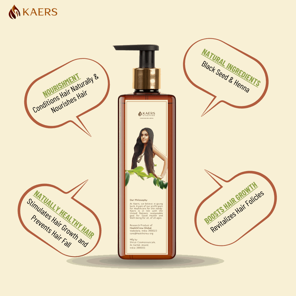 Kaers Hair Care Combo | Black Seed (Kalonji) & Henna Shampoo + Black Seed (Kalonji), Henna & Costus Root Hair Oil - Controls Hair Fall & Thinning | 200 ml + 200 ml - Kaers Life - Shampoo 200 ml & Hair Oil - kaers-kalonji-hair-care-combo-black-seed-henna-shampoo-black-seed-henna-costus-root-hair-oil-nourishment-of-hair-paraben-free-sles-free-dioxane-free-mineral-oil-free-controls-hair-fall-thinni - 