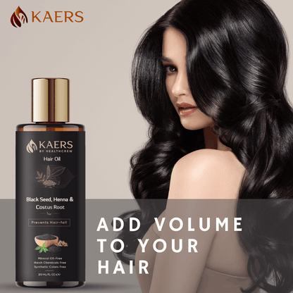 Kaers Hair Care Combo | Black Seed & Henna Shampoo + Black Seed, Henna & Costus Root Hair Oil - Controls Hair Fall & Thinning | 400 ml + 200 ml - Kaers Life - Shampoo 400 ml & Hair Oil - kaers-kalonji-hair-care-combo-black-seed-henna-shampoo-black-seed-henna-costus-root-hair-oil-nourishment-of-hair-paraben-free-sles-free-dioxane-free-mineral-oil-free-controls-hair-fall-thinni - 
