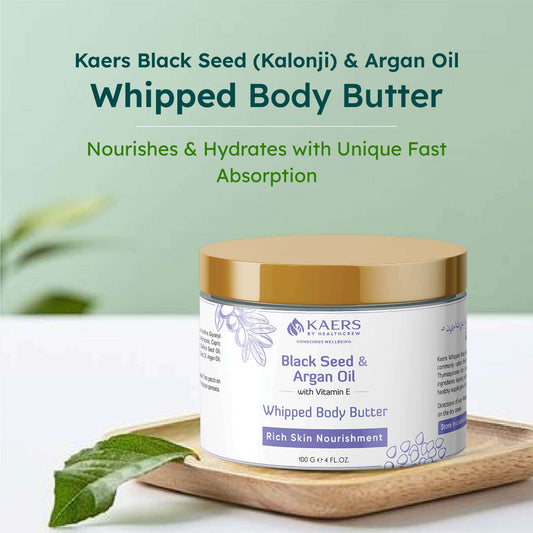 Black Seed and Argan Oil with Vit E Whipped Body Butter | 100 g - Kaers Life