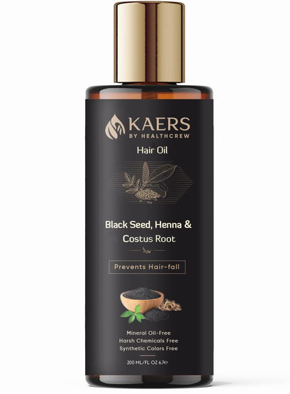 Black Seed, Henna, & Costus Root Ayurvedic Hair Oil | 200 ml - Kaers Life