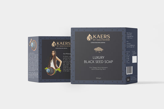 Kaers Kalonji Beauty Care Combo | Luxury Black Seed Soap | Kalonji Soap For Deep Nourishment & Glowing Skin | Whipped Body Butter | Luscious Lip Balm | Skin Conditioning & Revitalizing | 150  - Kaers Life - Soap, Body Butter & Lip Balm - kaers-kalonji-beauty-care-combo-luxury-black-seed-soap-kalonji-soap-for-deep-nourishment-glowing-skin-whipped-body-butter-luscious-lip-balm-skin-conditioning-revitalizing-150-gm-100-gm-8-gm-v - 